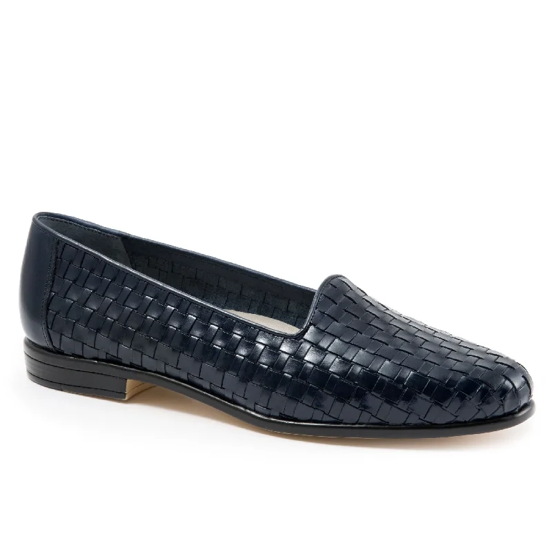 flats for urban lifestyles-Liz Woven Navy Slip-on Shoes