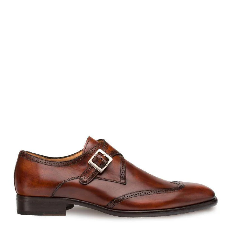 Loafers for summer hues-Mezlan Men's Forest Designer Shoes Cognac Forest Monk-Strap Loafers 9268 (MZ3005)