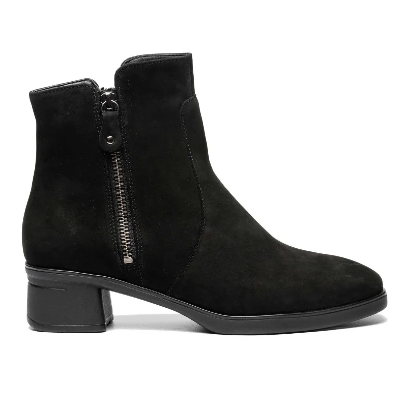 warm fleece-lined boots-Hartjes Women's Blues Boot Black Suede