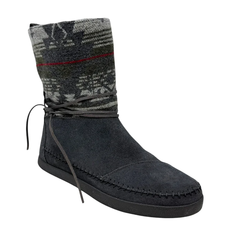 breathable ankle boots-Jacquard Nepal Boots By Toms In Grey, Size: 8.5