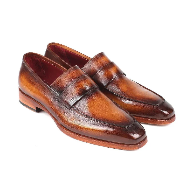 Loafers with graceful details-Paul Parkman Handmade Designer Shoes Men's Brown Calf-skin Leather Loafers 093-BRW (PM5904)