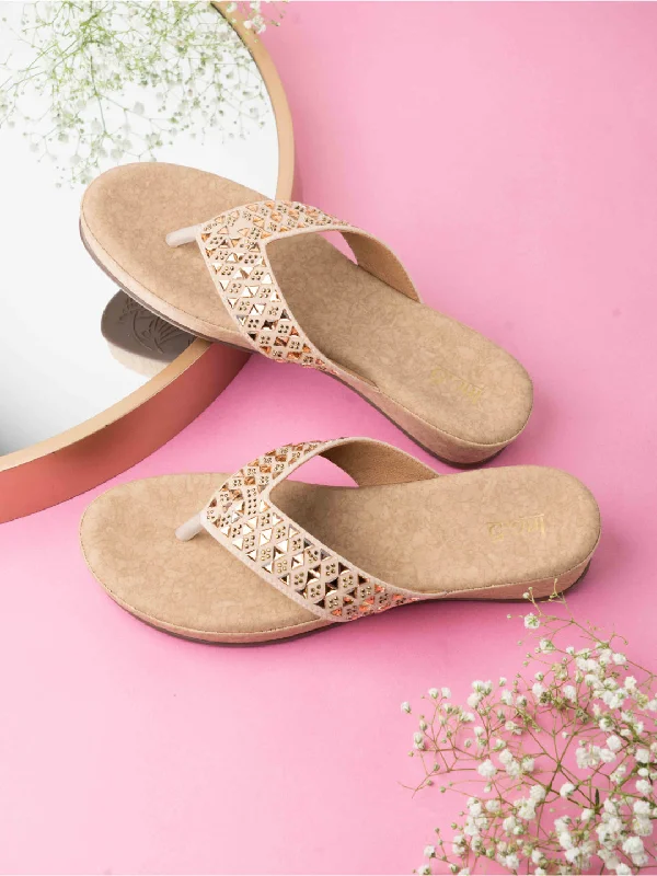 how to upgrade flats-Womens Beige Casual Embellished Round Toe Comfort Flats