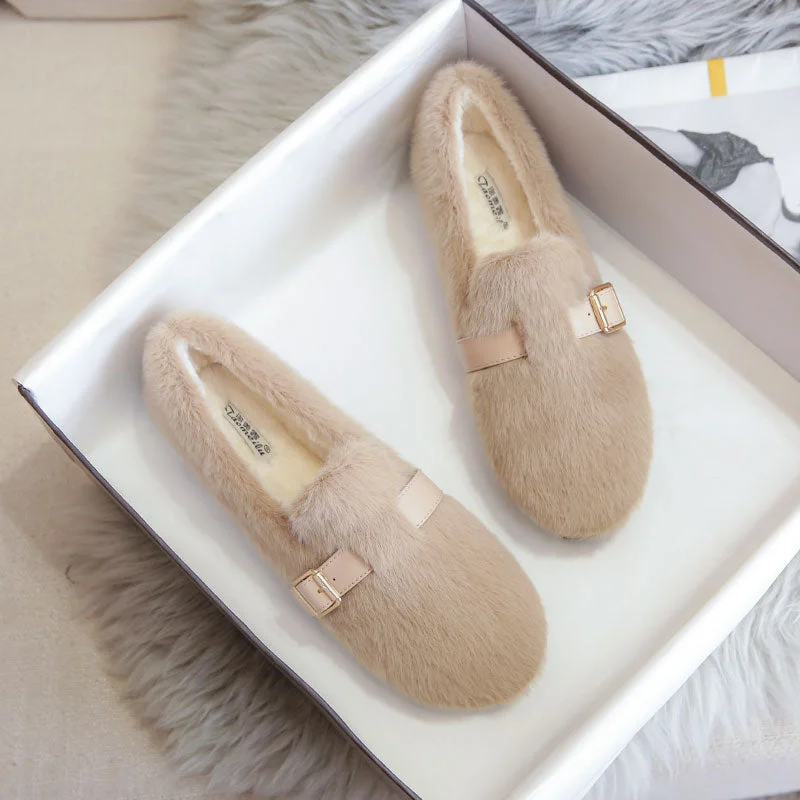 Casual shoes with lightweight design -Women Casual Fashion Minimalist Soft Furred Casual Shoes