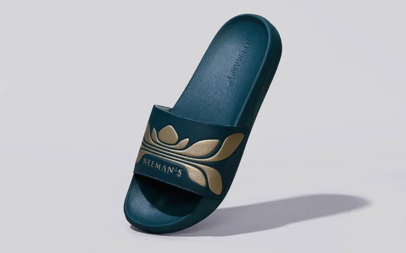 durable bath slippers-Breather Slides (Women Exclusive) : Teal-Gold