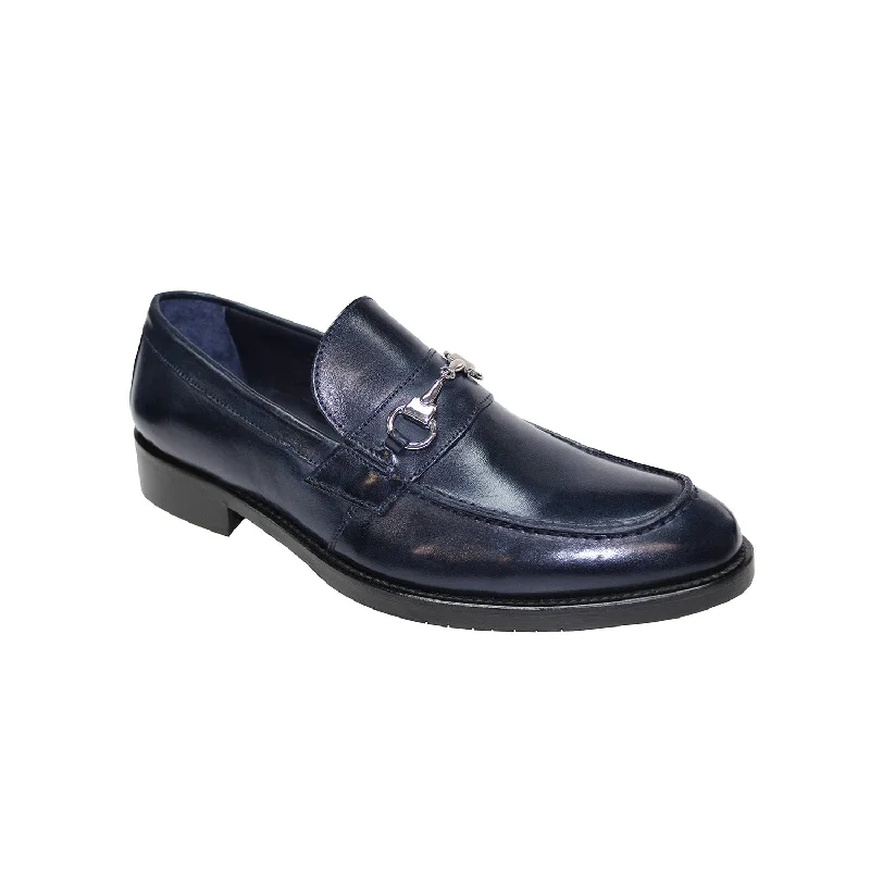 Loafers with refined charm-Firmani Ben Men's Shoes Navy Calf-Skin Leather Loafers (FIR1002)