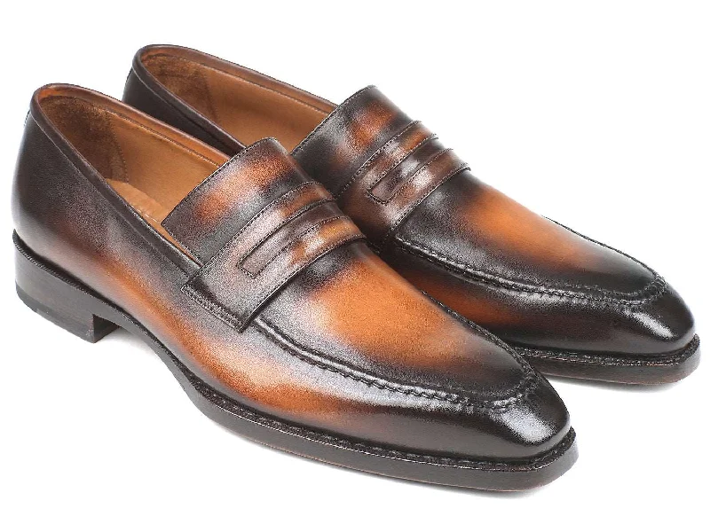 Loafers with solid charm-Paul Parkman Brown Burnished Leather Loafers