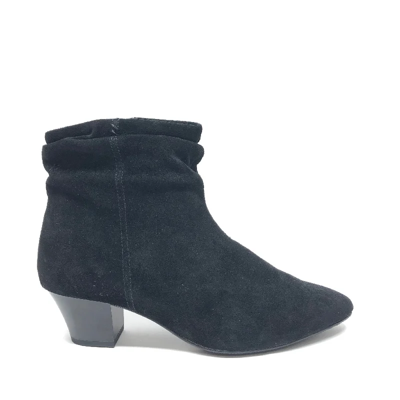 elegant ankle boots-Black Boots Ankle Heels Clarks, Size 8