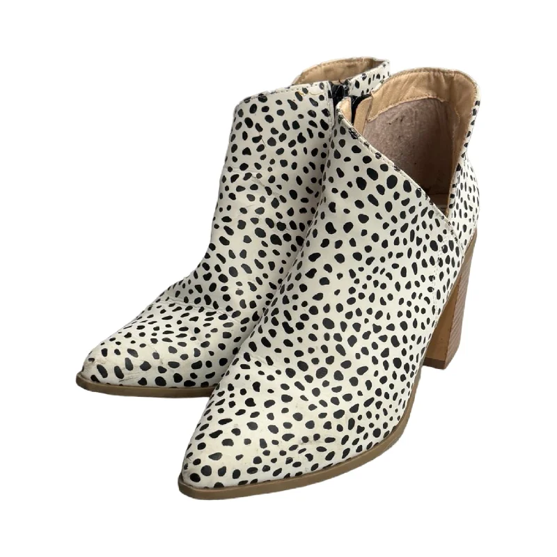 trendy heeled boots-Boots Ankle Heels By Clothes Mentor In Animal Print, Size: 9