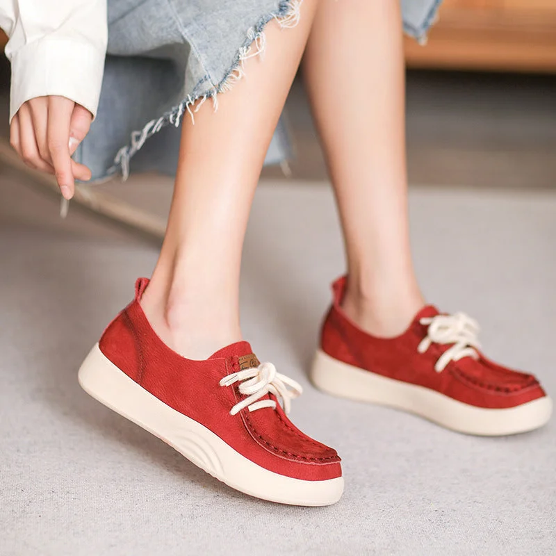 Casual shoes with durable comfort -Women Minimalist Leather Soft Flat Casual Shoes