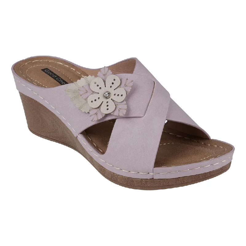 Best sandals for lightweight design-Selly Lilac Wedge Sandal