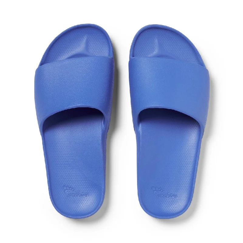 non-slip house slippers-Arch Support Slides - Classic - Capri Blue