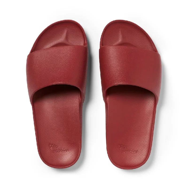 indoor cozy slippers-Arch Support Slides - Classic - Sangria Red