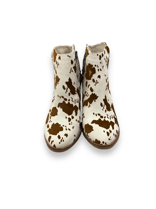 warm insulated boots-Boots Ankle Heels By Altard State In Animal Print, Size: 6