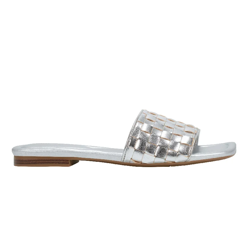 Sandals with mesh straps-Lecee Woven Flat Sandal