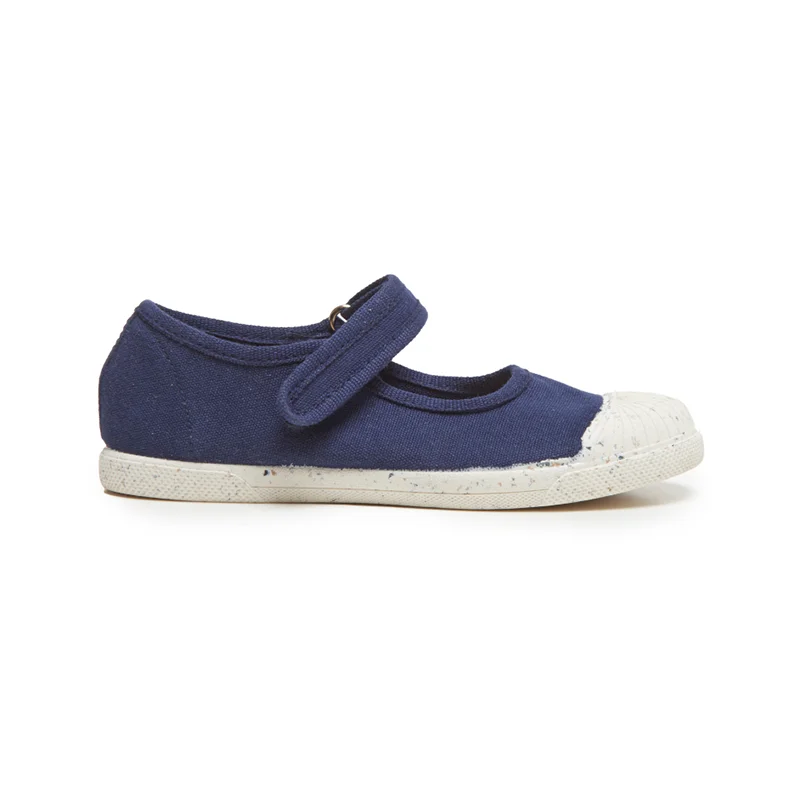 Mary Jane shoes with modern prints-ECO-friendly Canvas Mary Jane Sneakers In Navy